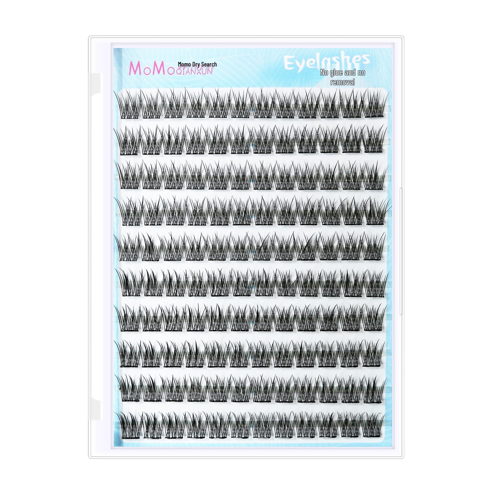 Menglu Fishtail Black Stem 120-Cluster Natural Manga False Eyelashes 120 Clusters - Glue-Free Airy Fishtail чёрный