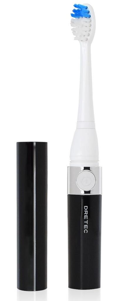 DRETEC "Doctor Sonic" Sonic Electric Toothbrush, Black (TB-303BK) for Brushing Your Teeth at Work, on the Go, or After Lunch