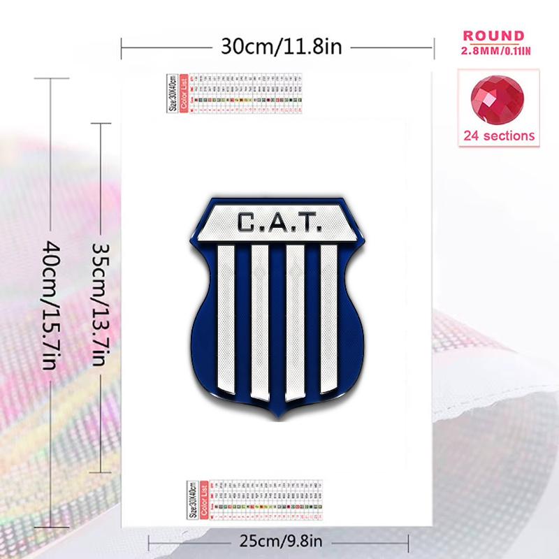 Club Atletico Talleres Pattern  3pcs 100% Round Full Drill 5D DIY Diamond Painting Embroidery Cross Stitch Rhinestone Décor