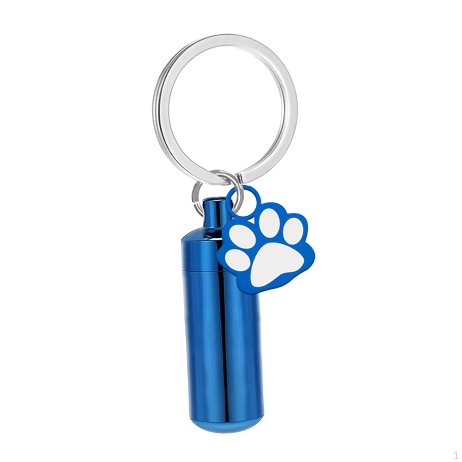 Кремационное ювелирное изделие, брелок-урна для хранения памяти, уникальный металлический брелок для хранения шерсти питомца синий