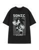 Sonic the Hedgehog Black Sonic Short Sleeved 100% Cotton T-shirt Mens Tees Top Mens