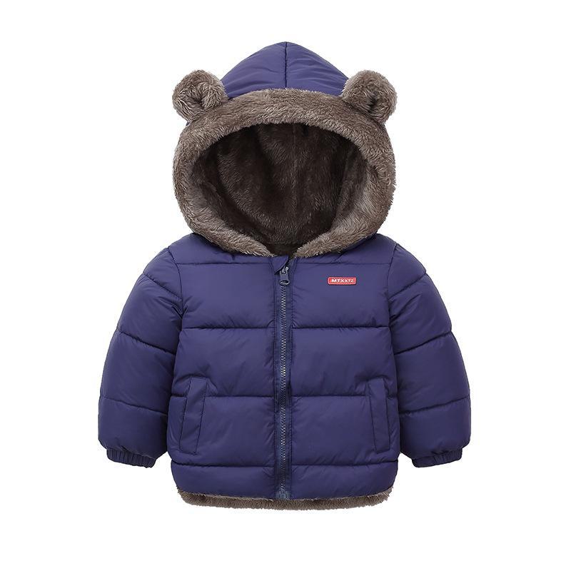 

Зимние двухсторонние хлопковые куртки с бархатной подкладкой 2023 года для детей 120cm темно-синий