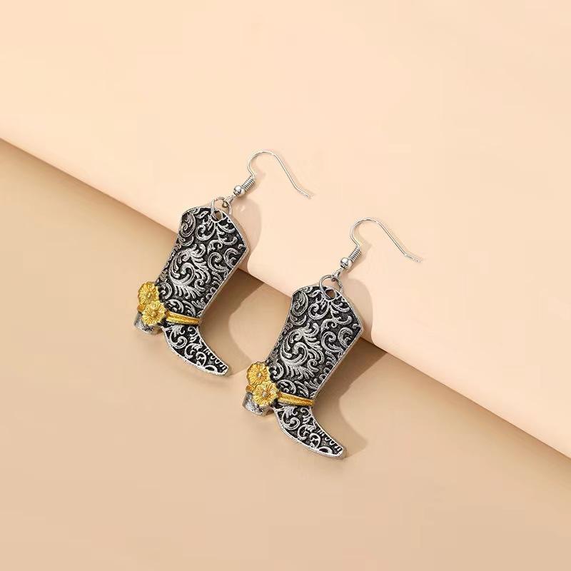 European and American Bohemian Retro Rose Boots Earrings Popular Women's Versatile