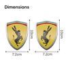 YRS3 1pcs 3D Car Styling Metal Sticker Car Logo Ferrari Donkey Badge Emblem Dekoration Stickers For Ferrari Tools Auto Accessories