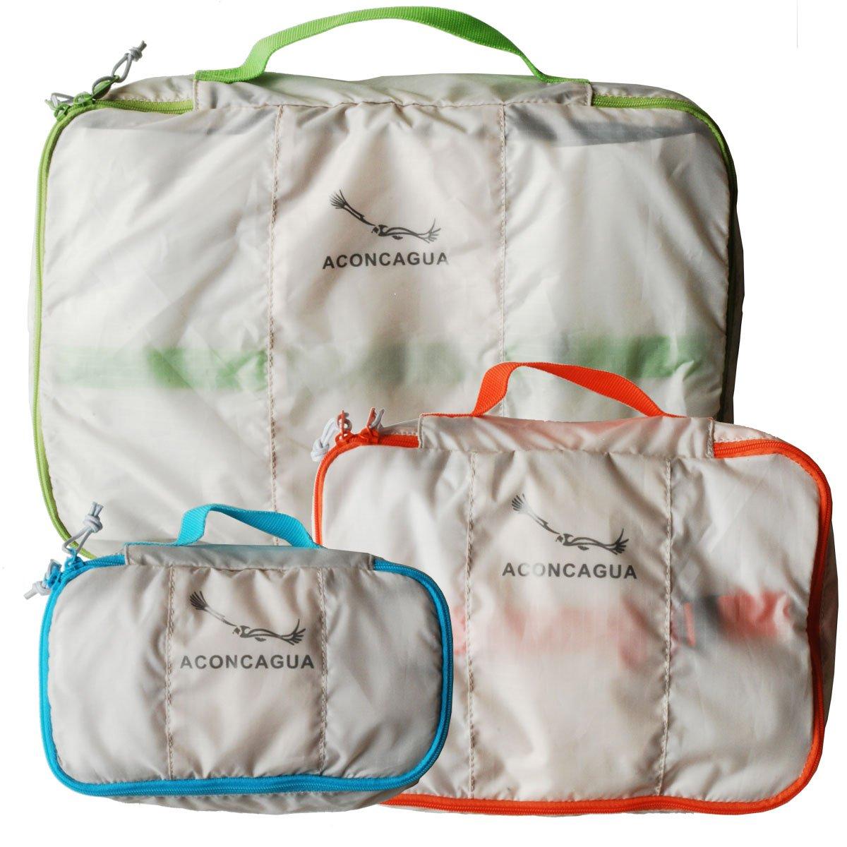 

Aconcagua Travel Pouch Set Travel Storage Compression Business Convenient 3-Piece (S/M/L) - Pouch, Bag, Lightweight, Water-Repellent, Organizer, белый