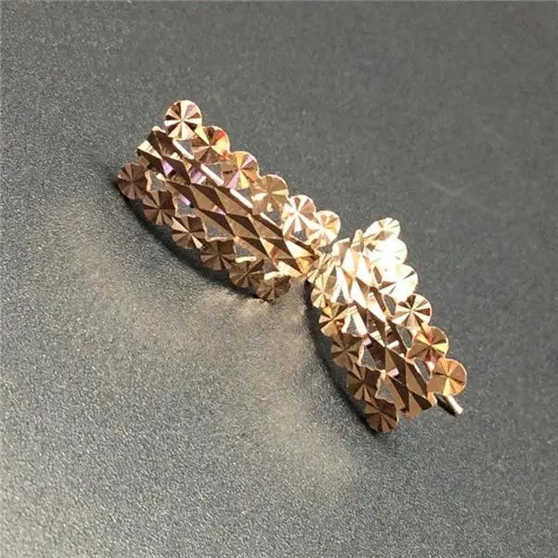 Purple Gold-Plated Rose Gold Hollow-Out Shiny Square Earrings, Simple Personality, High-End Color Gold Earrings