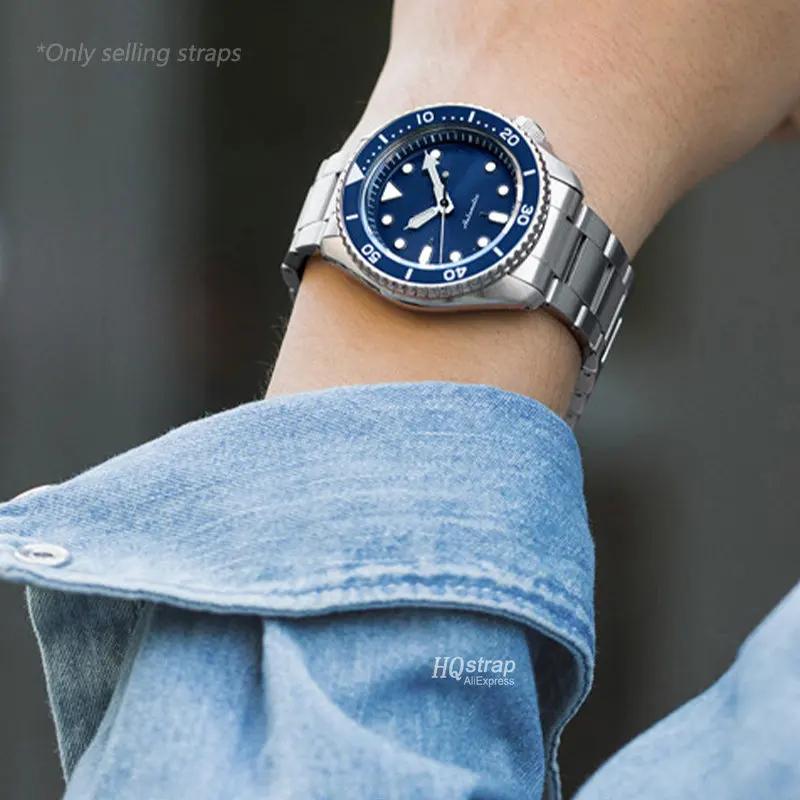 Cinturino di Lusso in Acciaio Inossidabile Massiccio 18mm 19mm 20mm 21mm 22mm 23mm 24mm 26/28/30mm per Orologi Seiko con Attacco Curvo