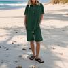 Women's Casual Pants Set Fashion Women's Shirt Soild Two Piece Set