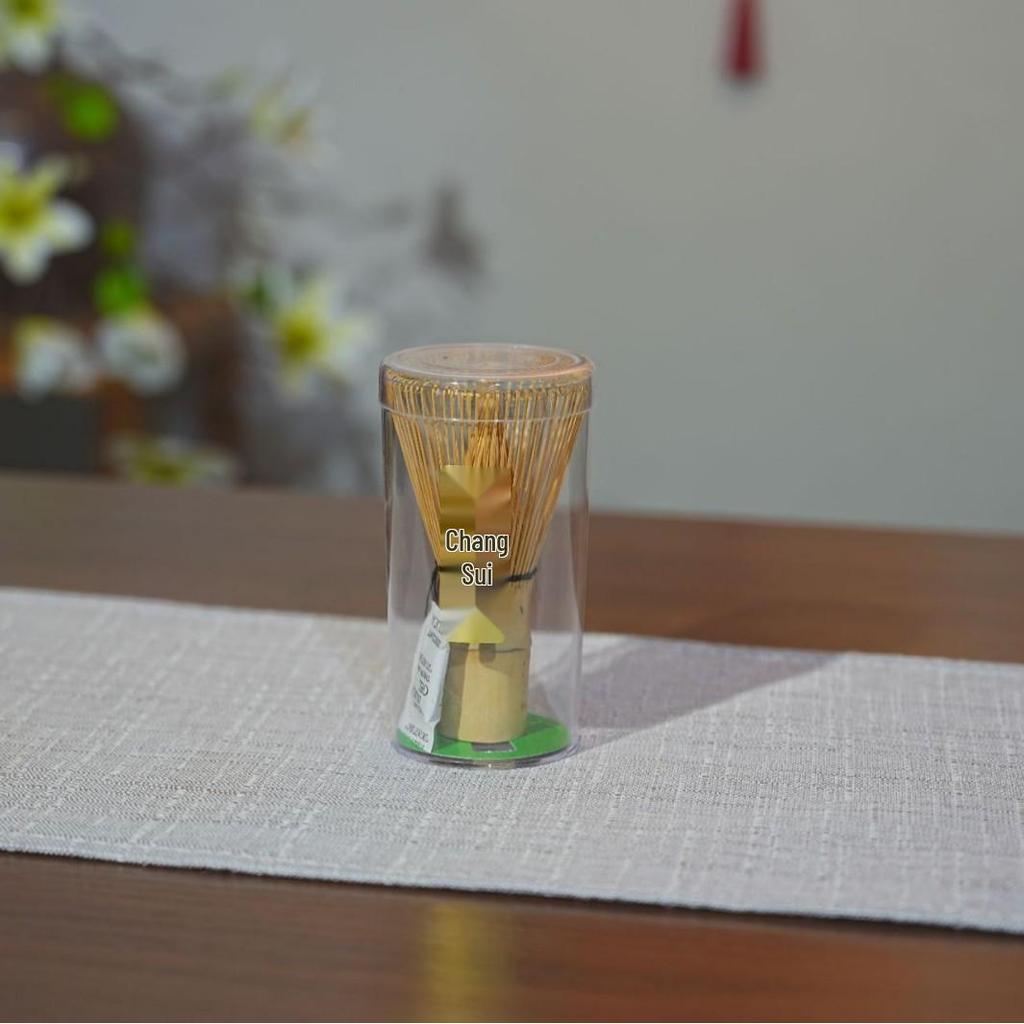 Sample Song Dynasty Matcha Ceremony Tool Set: Hundred-Pronged Bamboo Whisk, Chasen Stand, Tea Scoop, Stirring Brush