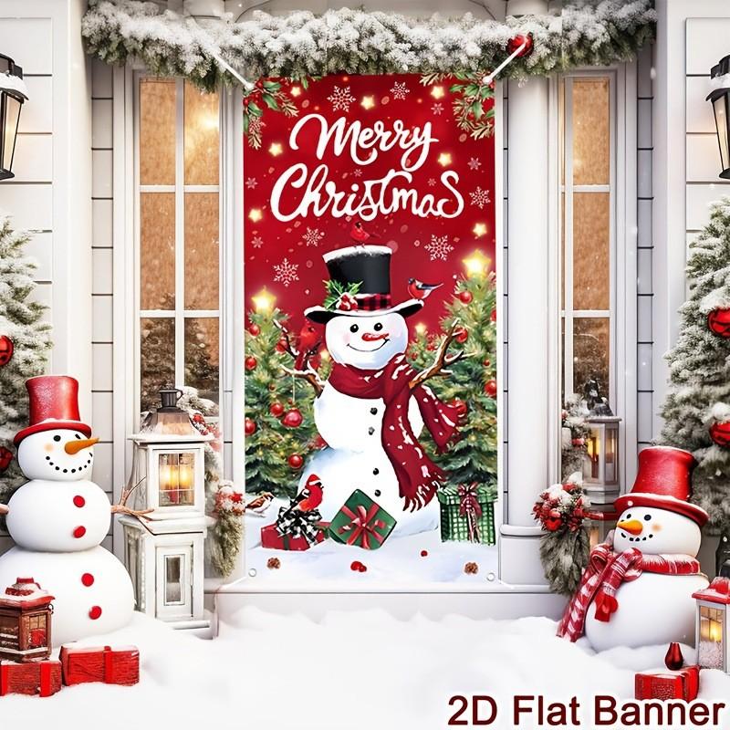 Christmas Curtain Decoration Items Create An Atmosphere. Santa Bedroom Door Cover Hanging Cloth.