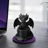Vaso da fiori con fori di drenaggio integrati, Portapenne a forma di drago stampato in 3D, Vaso da fiori da esterno per piccole piante verdi