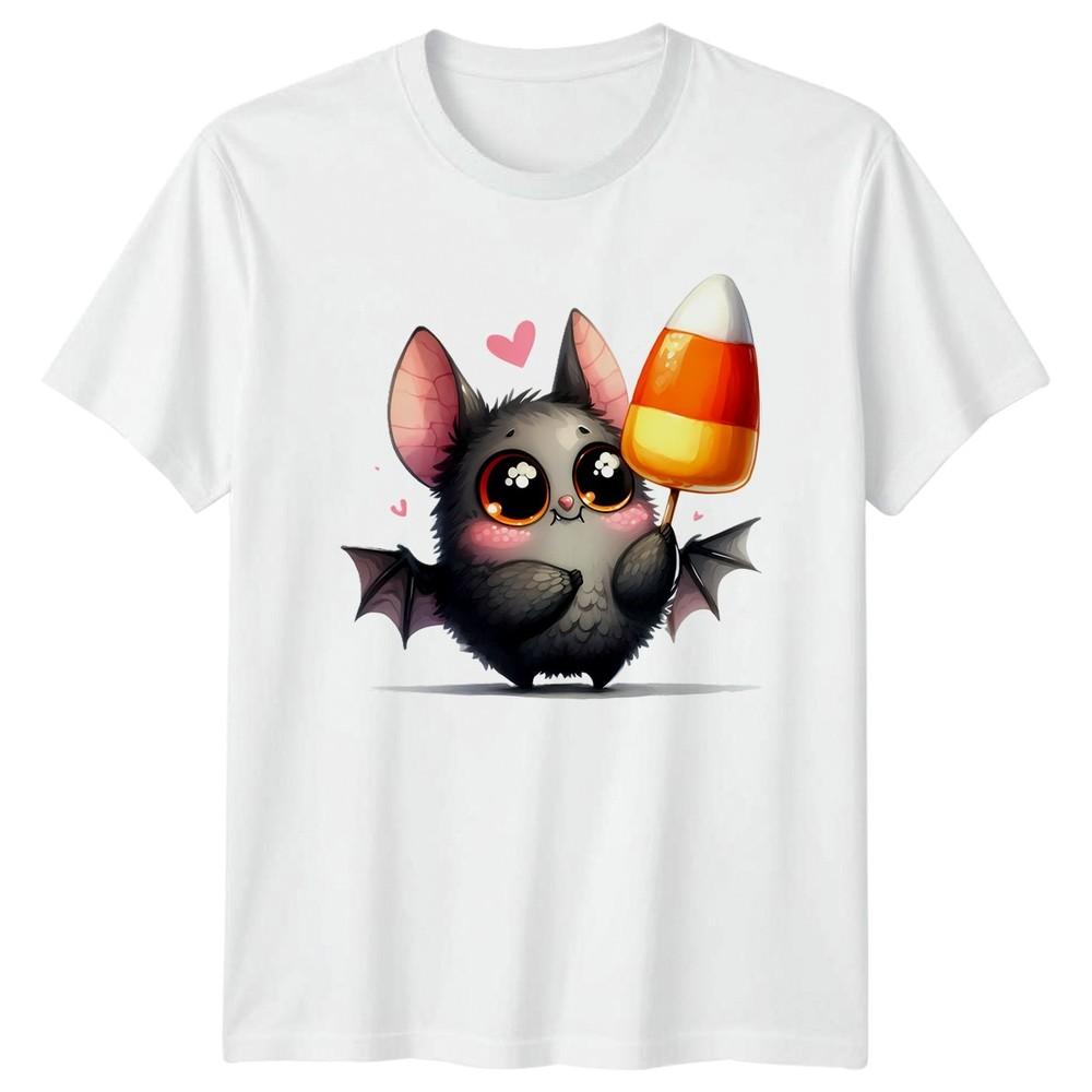 Cute Bat Candy Corn Halloween Unisexs Unisexs Graphic Tee S