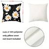 1 Pieces Vintage Black Daisy Floral Throw Pillow Covers Pattern Cushion Cover Suitable For Sofa Bedroom Car Pillow Cover