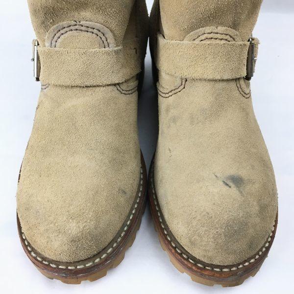 90s Vintage CAROLINA PT/91 Ocelová špička Inženýrské boty Velikost Cca. 23.524.5cm Béžové Boty(POUŽITÝ)