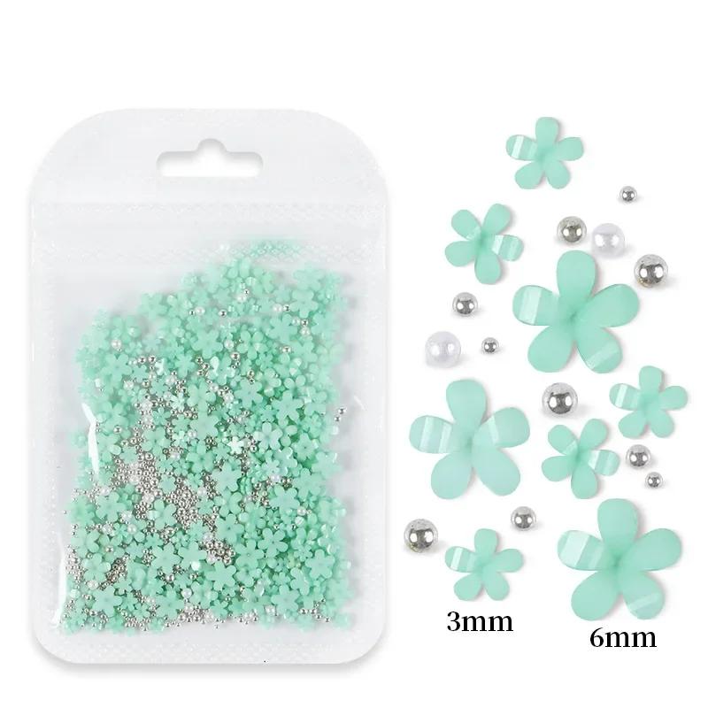 200 Stück/Beutel Nagelkunst-Dekoration Gemischte Größe Zarte 3D Harzblumen Strass-Nagelteile Maniküre-Werkzeug Nägel Design-Zubehör