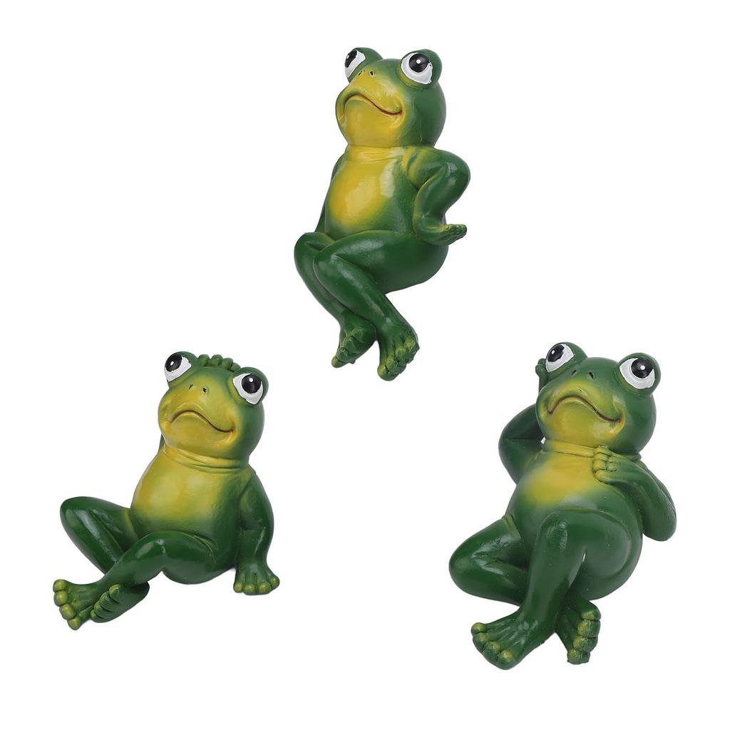 3pcs Outdoor Frog Ornament American Style Innovative Simulation Garden Frog Statues for Yard Home Garden Patio and Lawn
