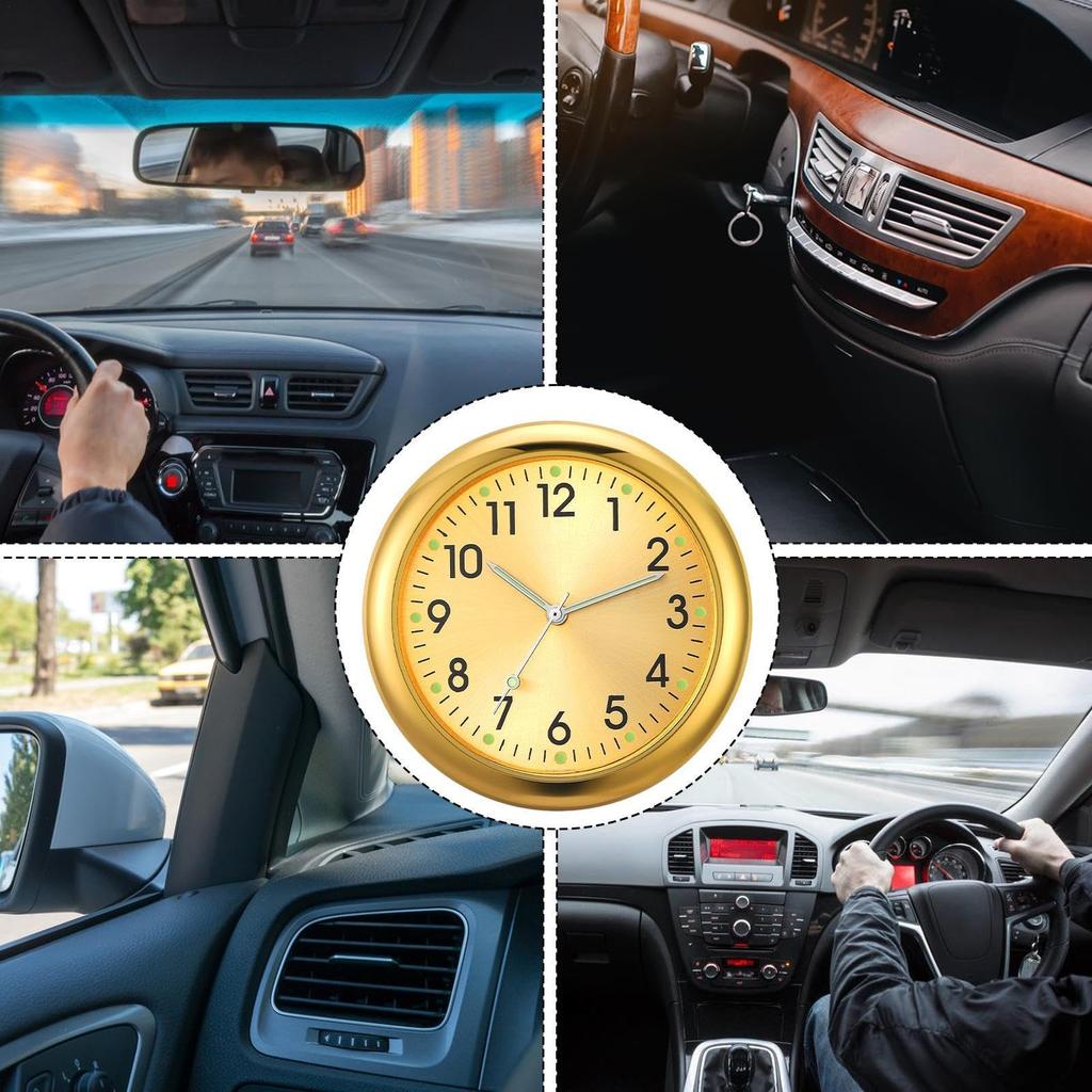 Table Clock Analog Car Radio Clock | Car Watch Dash Car Clock Luminous Car