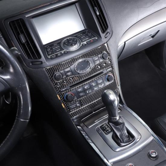 Carbon Fiber Interior Radio Console Cover Trim Sticker For Infiniti G37 2007-13
