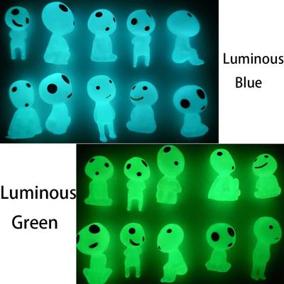 10Pcs  Ghost Princess Luminous Tree Elf Ornament, Luminous Alien Doll, Micro Landscape Anime Creative Small Ornament