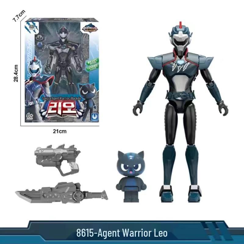 Mini Force X Leo Max Action Figure - Sound & Light Transformer Toy for Kids