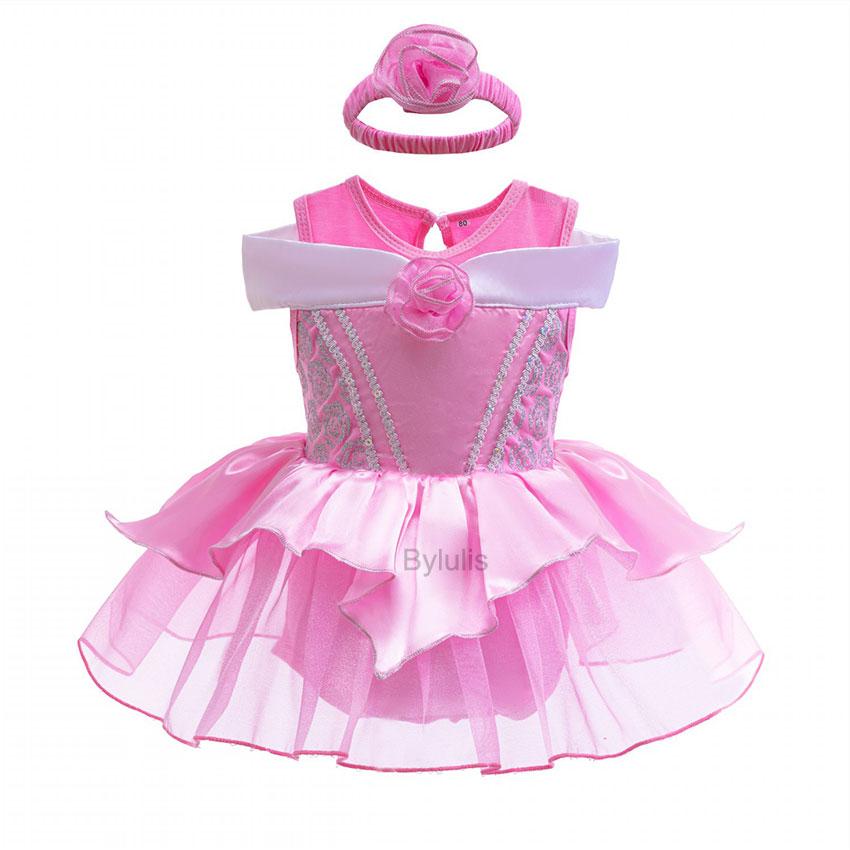 Fantasia Romper Anna Sofia Tutu Dress Headband Princess Aurora Alice Clothes Dress Halloween Party Costumes Outfit