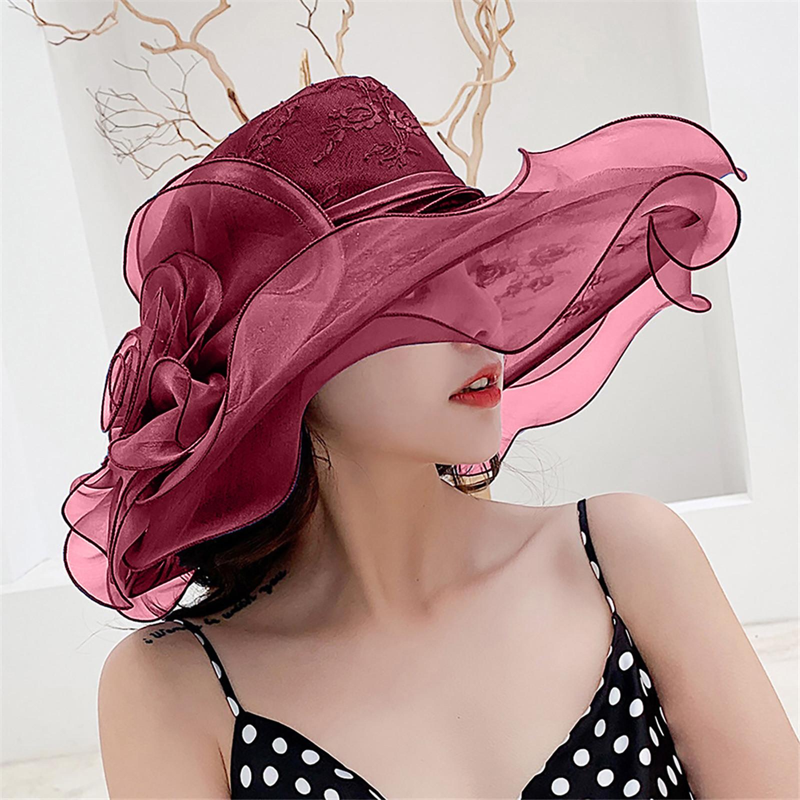 

Женская церковная шляпа из органзы с перьями, чародейка для свадебного чаепития one size винный