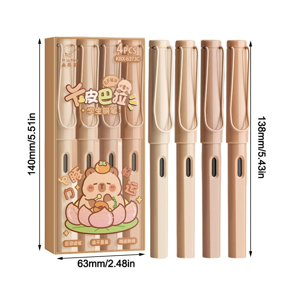 Cartoon Gel Pen with Refills Blue Ink Pen Durable Capybara Fountain Pen  for School Office