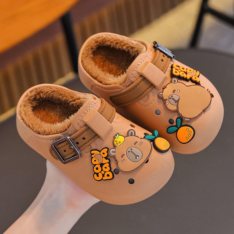 

Осенне-зимние детские сумки и хлопковые туфли для мальчиков и девочек, для детей среднего и старшего возраста, домашние детские хлопковые тапочки 22/23