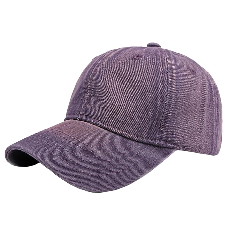 

[White Fang] denim soft cap sporty stylish hat Fashionable men s ladies CZA265 (Purple)