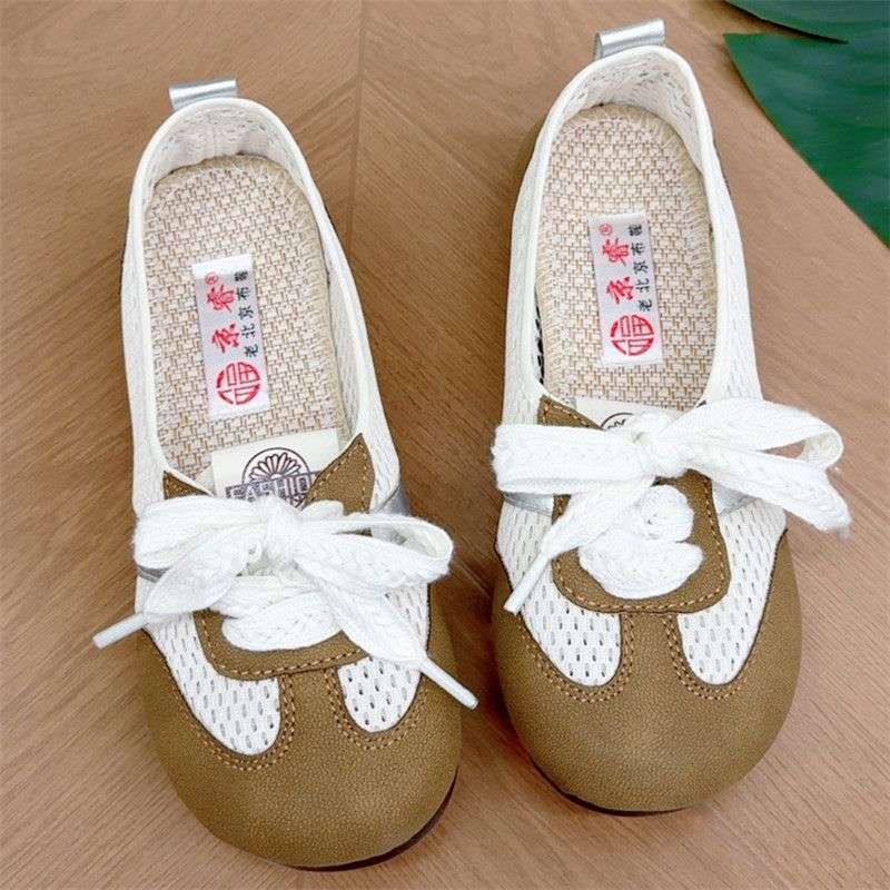 

Старая Северная парусиновая обувь женские туфли-лодочки модная повседневная обувь с полым сетчатым верхом немецкие тренировочные туфли с неглубоким вырезом на плоской подошве Форрест Гамп ш 42