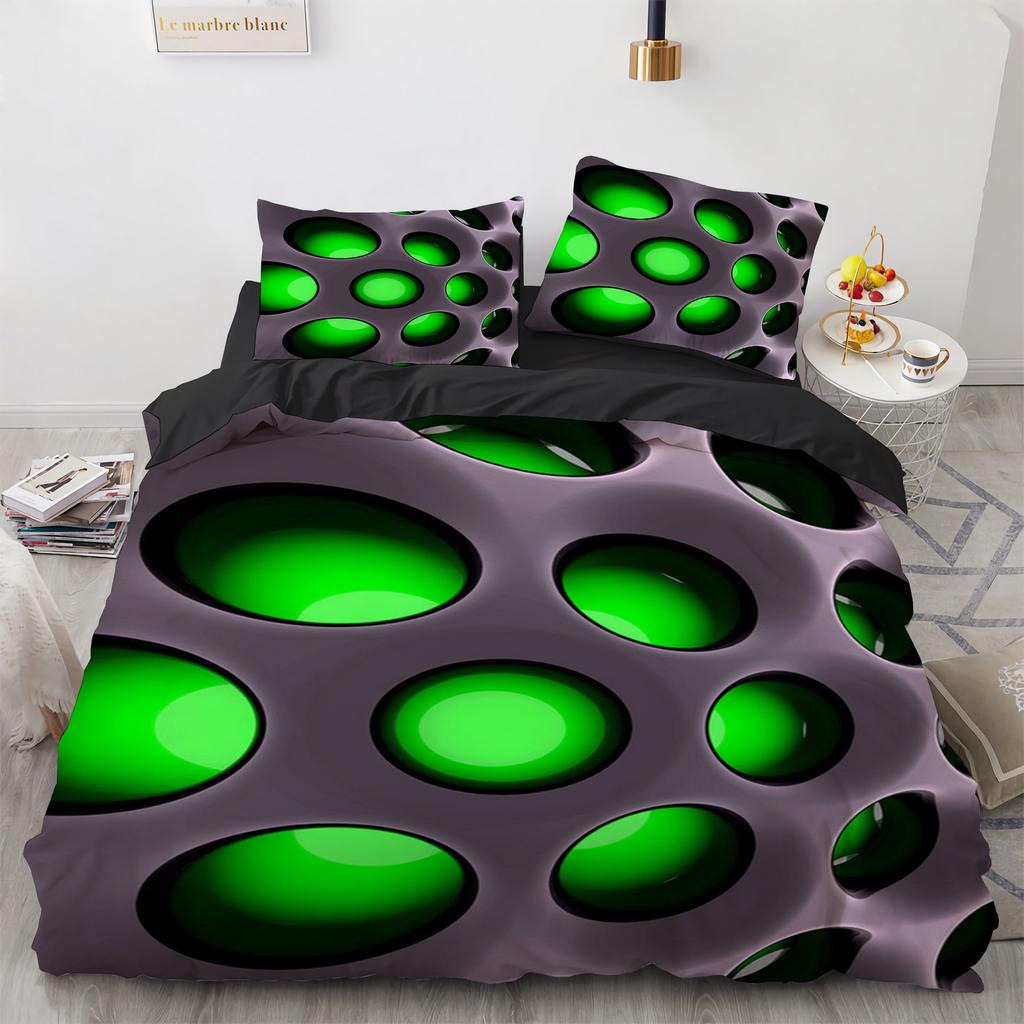 3D Honeycomb King Queen Duvet Cover Solid Geometry Bedding Set For Teens Adult Psychedelic Abstract 2/3pcs Polyester Quilt Cover