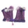 High Quality Half Finger Female Gloves Cute Plush Leather Gloves Faux Rabbit Hair Wrist Fingerless Mittens For Women