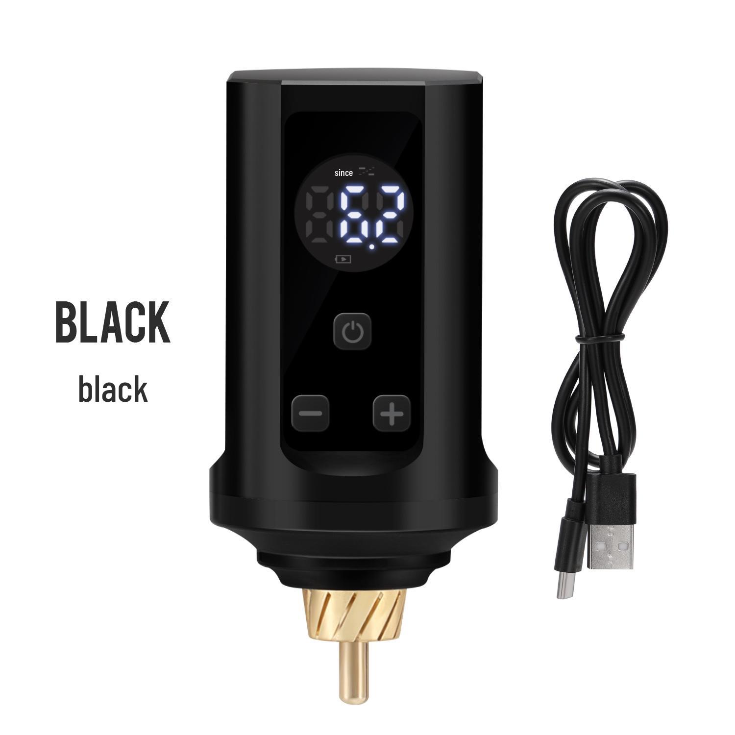 

Greleon Wireless Tattoo Power Supply with Leather Fort Design, 1600mAh Capacity чёрный