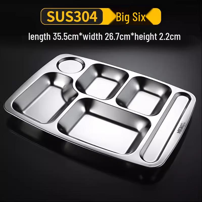 304 Stainless Steel Divided Lunch Tray