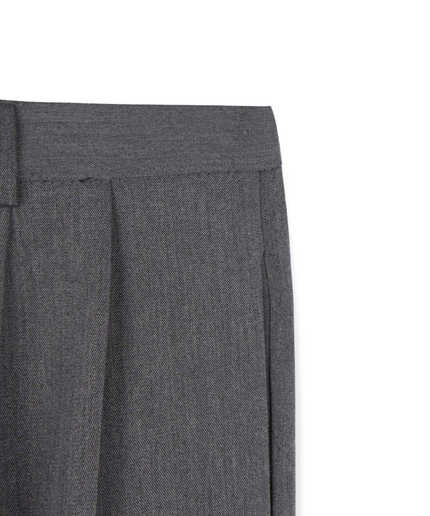 Descheuis Double-Pleat Wide Slacks [Charcoal]