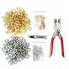 200 Piece 12mm Floral Eyelet Grommet Kit With Punch Pliers And Hole Punch Tool For Leather Fabric Crafting In 2 Colors