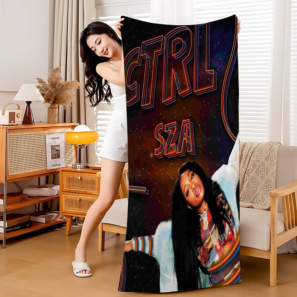 SZA SOS Album Bath Towel Microfiber Soft Water Absorbing Breathable For Girl Kids Decorative Cartoon Beach Towel