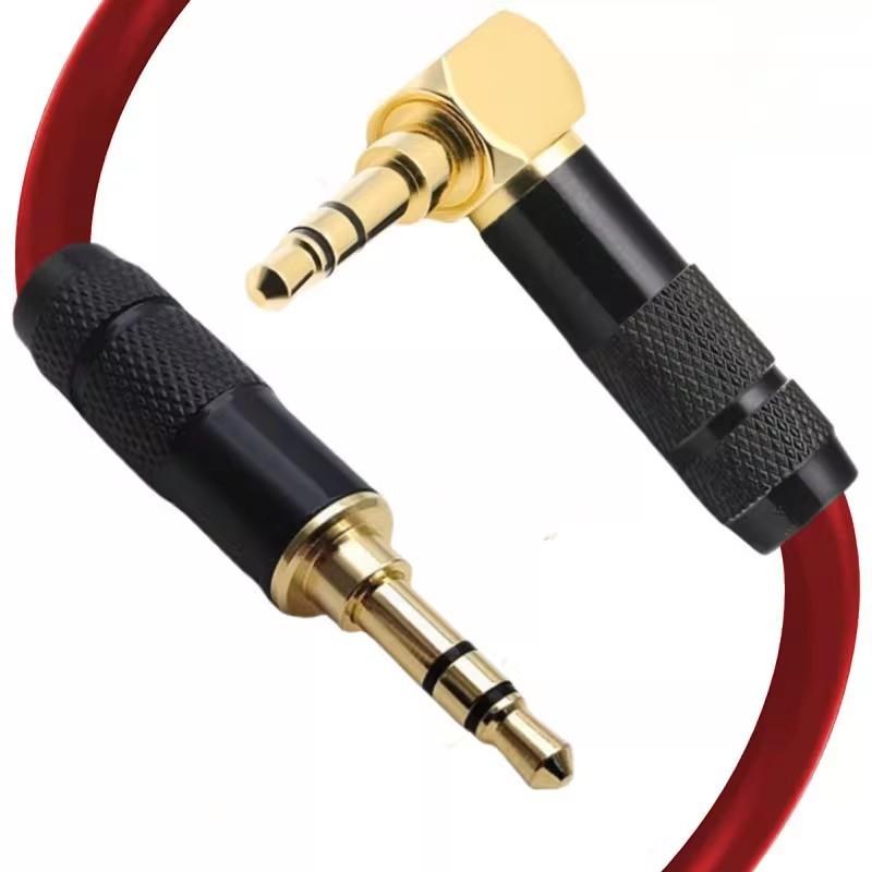 Male-to-male 3.5mm Audio Cable Double-head Curved To Straight-head Shielded Cable Speaker Mobile Phone Computer 3.5 Cable