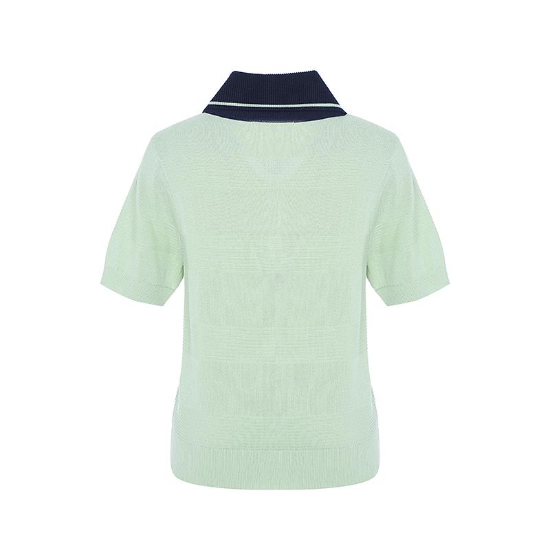 VISITINNEWYORK Flat Collar Short Sleeve Knit (Vz5Sk73)