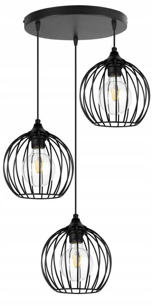 HANGING WIRE LAMP BLACK LOFT LED CHANDELIER
