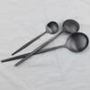 6Pcs/Set Black Cutlery Set Stainless Steel Dinnerware Spoons Set Coffee Dessert Spoon Dinner Tableware Set Kitchen Silverware Set