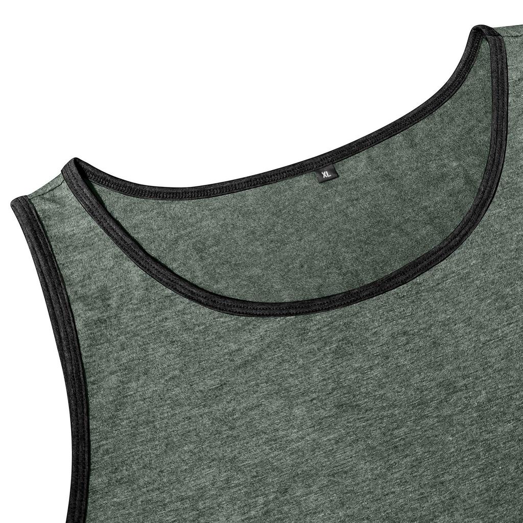 Men’s Vest Sleeveless Tops Printed Chest Pocket Summer Sports Fitness Loose Shirts