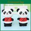 Soft And Adorable 12cm Panda Plush Keychain With Traditional Costume Design