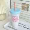 Girly Heart Large Capacity Straw Cup for Summer - Portable for Home, Travel, Milk Tea, Cold Drinks, Water, On-the-Go Use