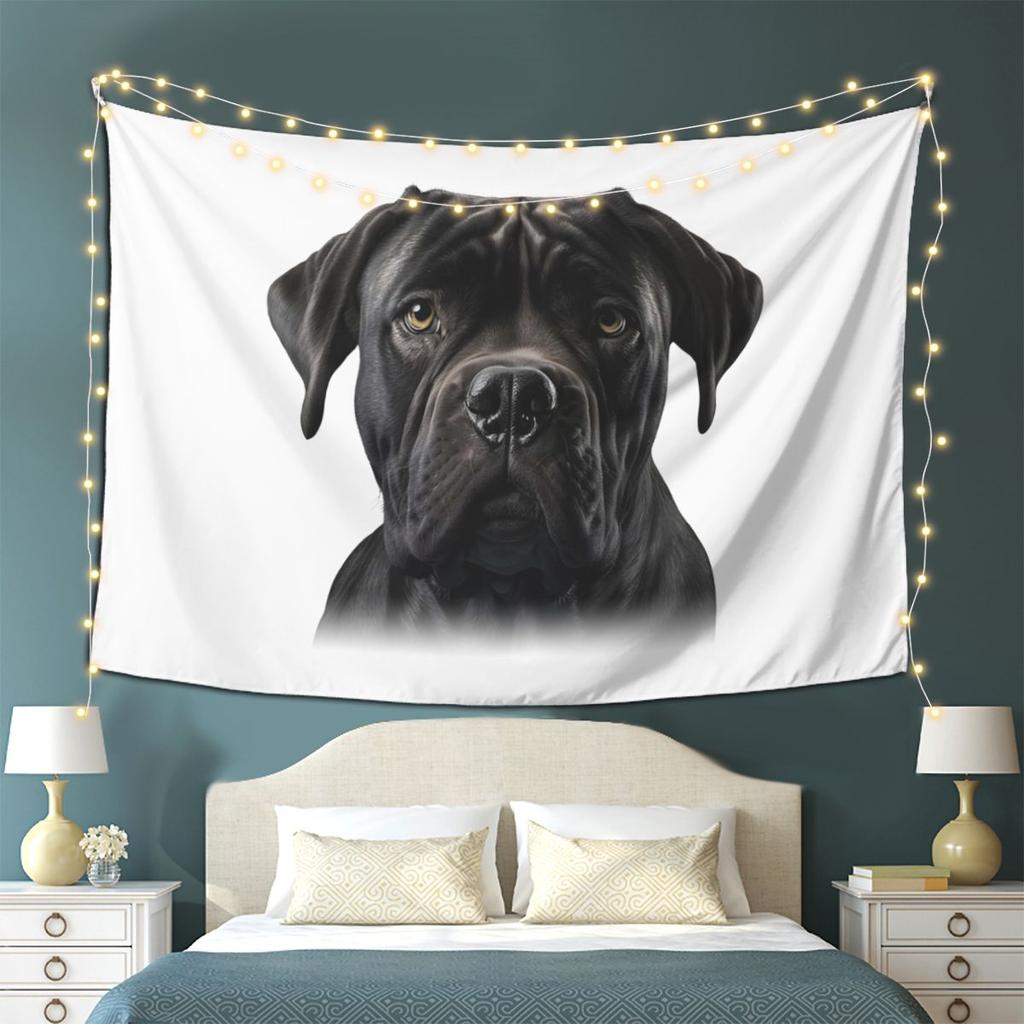 Black Cane Corso Italian Mastiff Tapestry Wall Hanging Aesthetic Home Decor Tapestries for Living Room Bedroom
