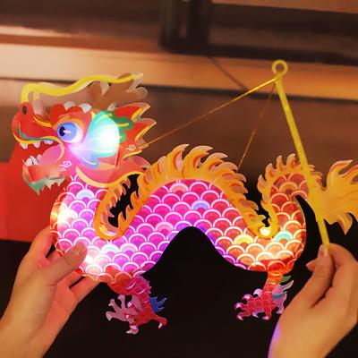 2024 svátek lucerny v polovině podzimu Ručně vyráběný materiál na výrobu lucerny taška Dětská ruční světelná PVC lucerna drak
