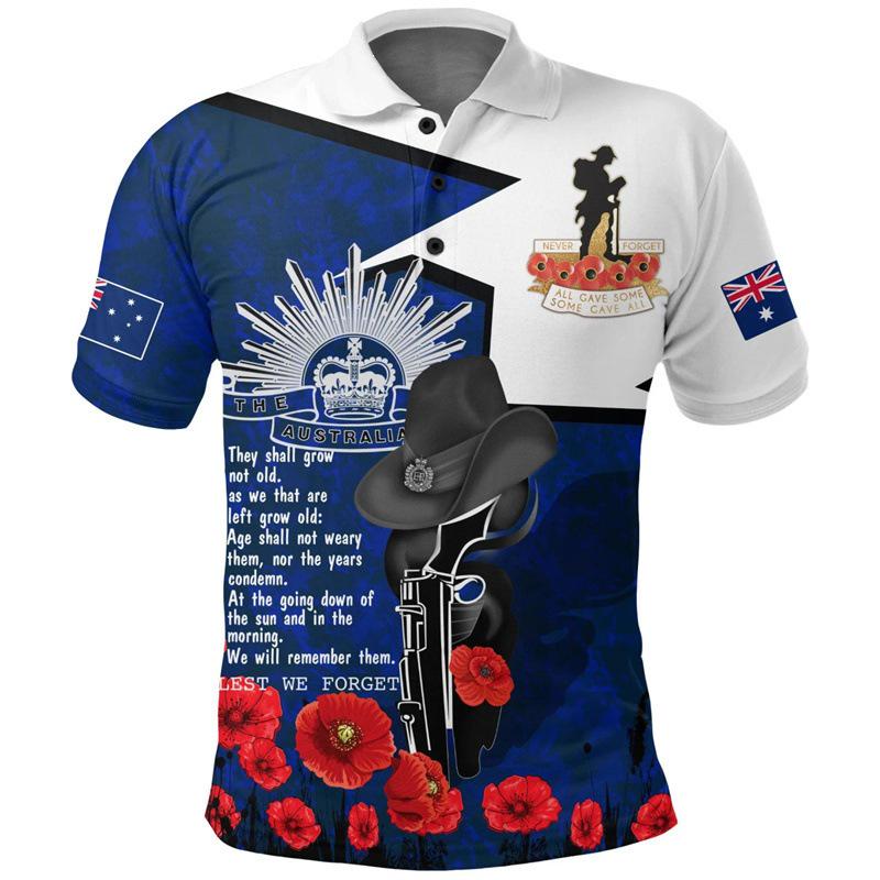 Anzac Day Men's Polo Shirt - Short Sleeve Lapel Golf Tee 2025