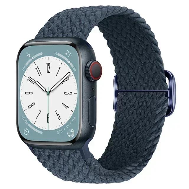 Nylon Strap for Apple Watch Ultra 2 Band 49mm 40mm 44mm 41mm 38 45mm Elastic Braided Loop Bracelet IWatch Series 9 8 7 6 SE 5 4