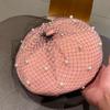 With Mesh Veil Wool Beret for Women Pearl Beanie Caps Elegant Painter Hat  Banquet
