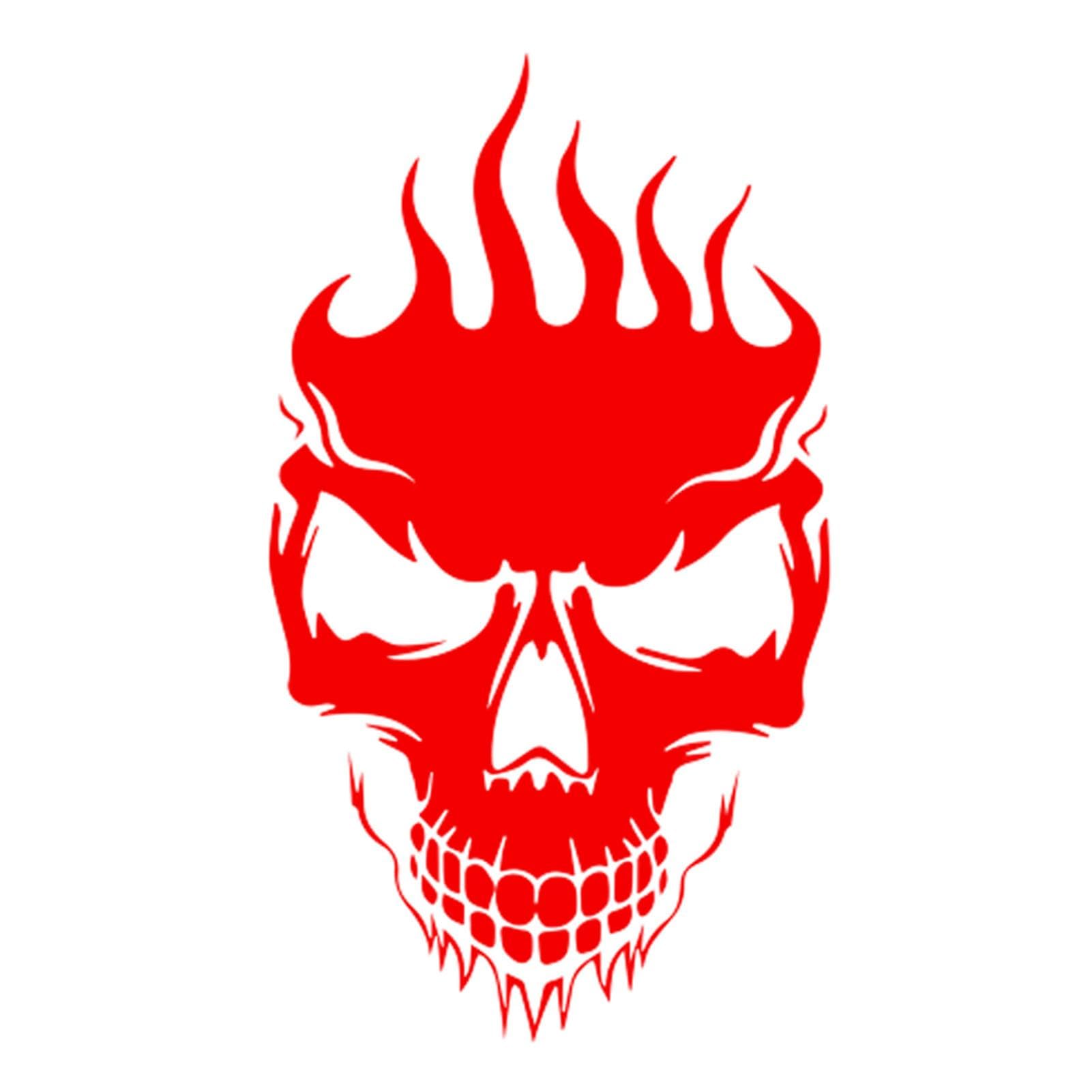 Автонаклейка Пламя Голова Черепа Капот Автомобильная Паста Боковая Дверь Автомобильная Паста Пламя Череп See description красный